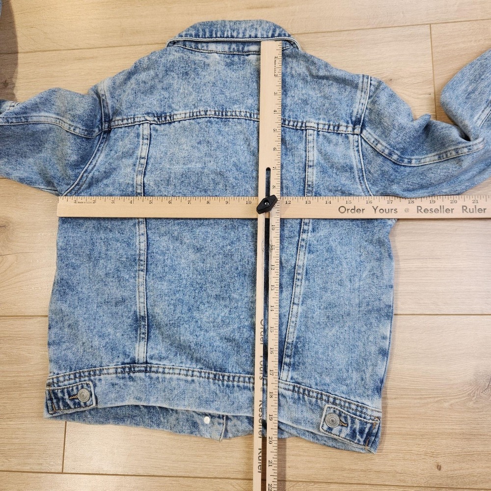 Free People Rumors Denim Jacket Womens XS Blue Button Front Short Trucker - Picture 4 of 7